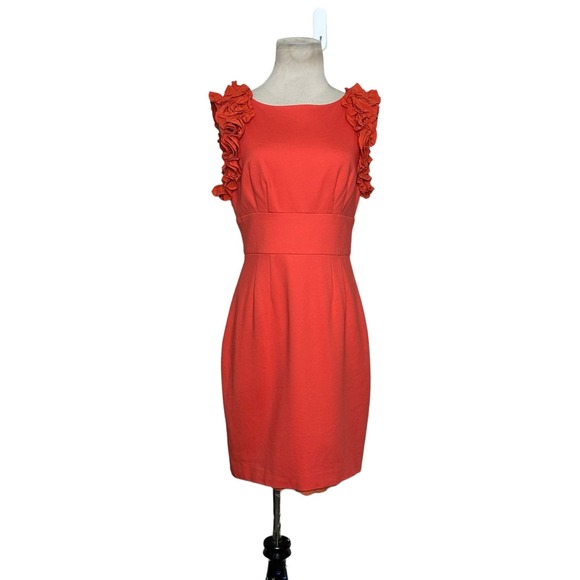 Trina Turk Orange Mina Ruffle Mini Dress Size Small - Picture 9 of 14